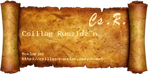 Csillag Ruszlán névjegykártya